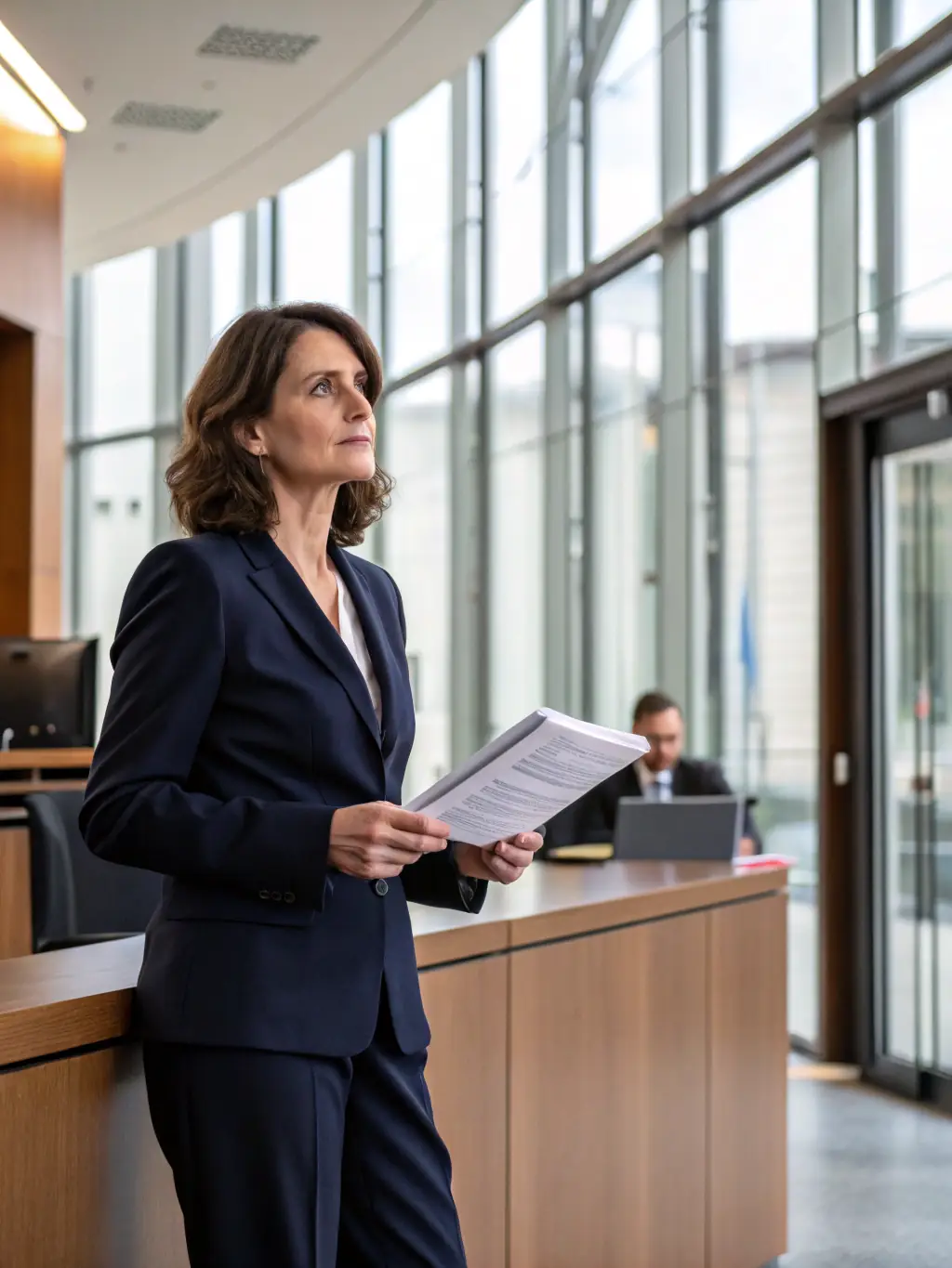 A survivor receiving legal advice and support from an attorney, symbolizing the legal advocacy services provided by New Dawn Survivor Services.